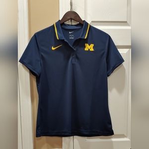 Nike Navy Blue Polo Shirt with Yellow Logo